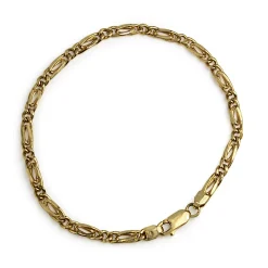 18ct Yellow Gold Fancy Flat Link Fine Bracelet