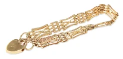 9ct Yellow Gold Fancy Gate Link Bracelet