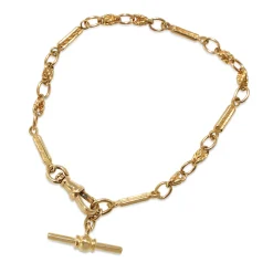 9ct Yellow Gold Fancy Link Fob Chain Bracelet