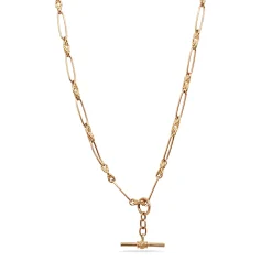 9ct Yellow Gold Fancy Link Fob Chain Necklace