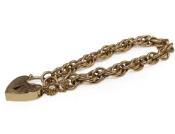 9ct Yellow Gold Fancy Link Bracelet with Padlock Clasp