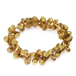 18ct Yellow Gold Fancy Link Bracelet with Polished and Satin/Matte Links