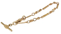 9ct Yellow Gold Fancy Link Fob Chain Bracelet