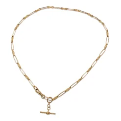 9ct Yellow Gold Fancy Link Fob Chain Necklace