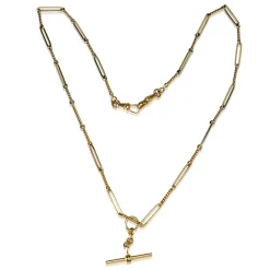 9ct Yellow Gold Fancy Link Fob Chain Necklace
