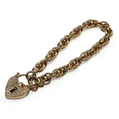 9ct Yellow Gold Fancy Link Bracelet with Padlock Clasp