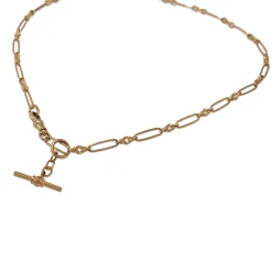 9ct Yellow Gold Fancy Link Fob Chain Necklace
