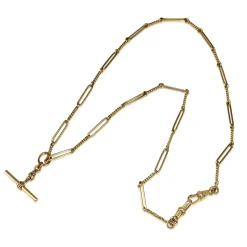 9ct Yellow Gold Fancy Link Fob Chain Necklace