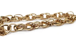 9ct Yellow Gold Fancy Link Etched Bracelet with Padlock