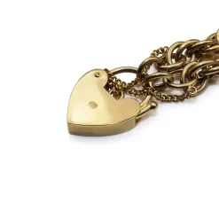 9ct Yellow Gold Fancy Link Bracelet with Padlock Clasp