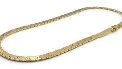 18ct Yellow Gold Fancy Link Omega Style Necklace