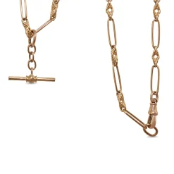 9ct Yellow Gold Fancy Link Fob Chain Necklace