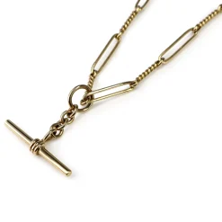 9ct Yellow Gold Fancy Link Fob Chain Necklace