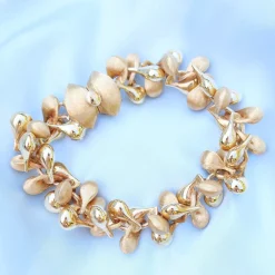 18ct Yellow Gold Fancy Link Bracelet with Polished and Satin/Matte Links