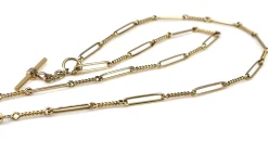 9ct Yellow Gold Fancy Link Fob Chain Necklace