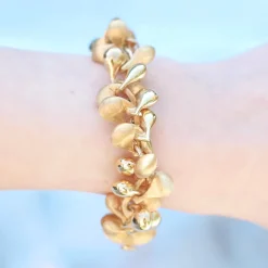 18ct Yellow Gold Fancy Link Bracelet with Polished and Satin/Matte Links