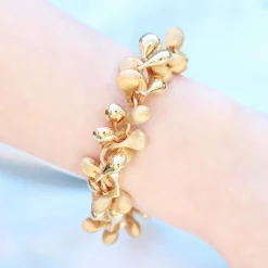 18ct Yellow Gold Fancy Link Bracelet with Polished and Satin/Matte Links