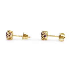 9ct Yellow Gold Filigree Amethyst Stud Earrings