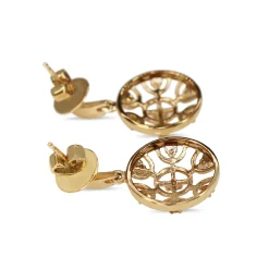 9ct Yellow Gold Filigree Diamond Earrings