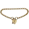 9ct Yellow Gold Fine Belcher Link Bracelet with Padlock