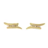 9ct Yellow Gold Fine Channel Set Diamond Stud Earrings