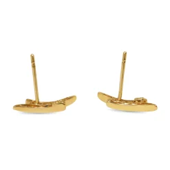 9ct Yellow Gold Fine Channel Set Diamond Stud Earrings