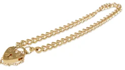 9ct Yellow Gold Fine Curb Link Bracelet with Padlock Clasp