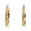 9ct Yellow Gold Fine Diamond Hoop Earrings