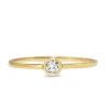 18ct Yellow Gold Fine Diamond Bezel Solitaire Ring