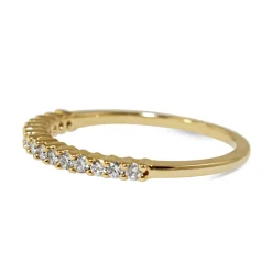 9ct Yellow Gold Fine 2mm Diamond Band Ring
