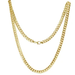 9ct Yellow Gold Flat Curb Link Necklace