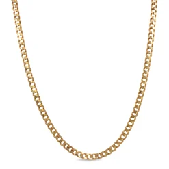 9ct Yellow Gold Flat Curb Link Necklace