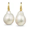 9ct Yellow Gold Fresh Water Baroque Pearl Earrings