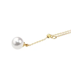 18ct Yellow Gold Fresh Water Pearl Lariat Style Necklace