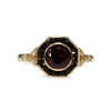9ct Yellow Gold Garnet, Onyx and Diamond Ring