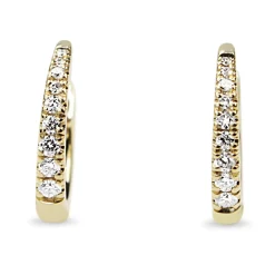 9ct Yellow Gold Graduated Diamond Hoop Earrings