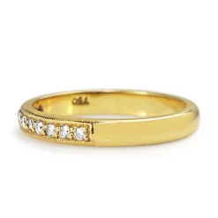 18ct Yellow Gold Grain Set Diamond Band Ring