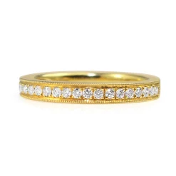 18ct Yellow Gold Grain Set Diamond Band Ring