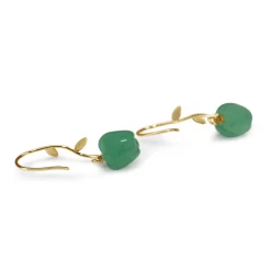 18ct Yellow Gold Green Quartz Apple Earrings