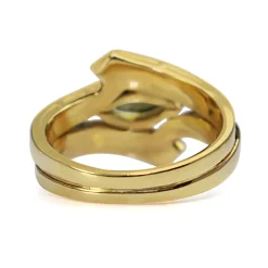 18ct Yellow Gold Green Sapphire and Diamond Ring