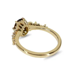 18ct Yellow Gold Green Sapphire and Diamond Ring