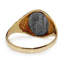 9ct Yellow Gold Haematite Vintage Signet Ring