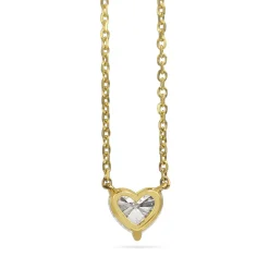 18ct Yellow Gold Heart Solitaire Diamond Necklace