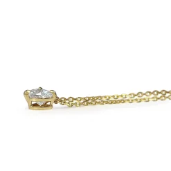 18ct Yellow Gold Heart Solitaire Diamond Necklace
