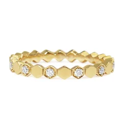 9ct Yellow Gold 'Honeycomb' Diamond Ring
