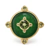 9ct Yellow Gold Jade and Peridot Ring
