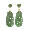 14ct Yellow Gold Jade Earrings