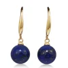 9ct Yellow Gold Lapis Drop Earrings