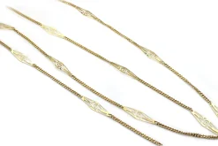 18ct Yellow Gold Long Chain Necklace with Fancy Link Section