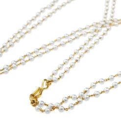 18ct Yellow Gold Long Pearl Necklace